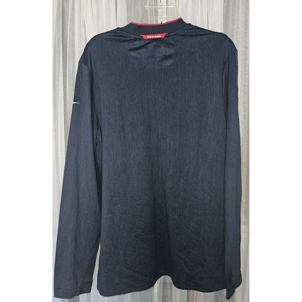 Houston Texans Antigua Heather Navy Spikes Quarter-Zip Pull Men's Size L - Picture 2 of 10
